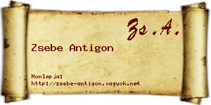Zsebe Antigon névjegykártya